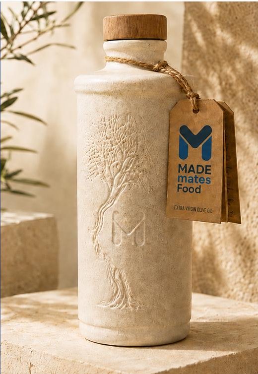 MADE mates Food Keramikflasche mit Kork-Holz-Verschluss und Hangtag
